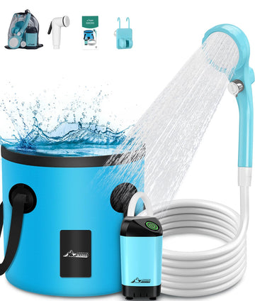 WADEO portable shower battery charging for on-the-go camping
