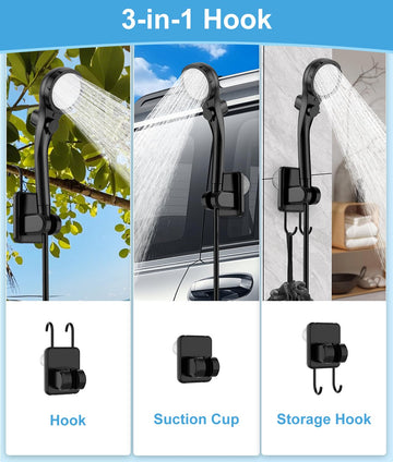 Wadeo portable shower with 3000mAh battery delivers up to 90 minutes of use.
