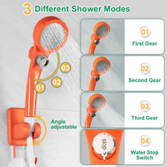 WADEO portable shower bottom suction keeps it stable on smooth surfaces.