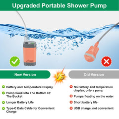 WADEO portable shower temperature display helps monitor water warmth on outdoor trips.