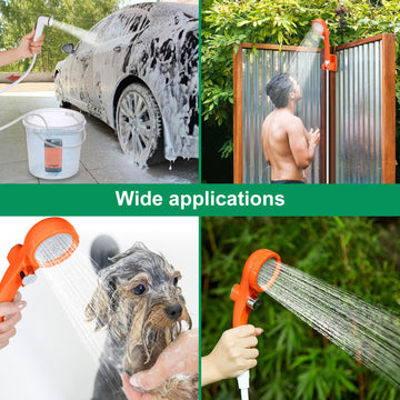 WADEO portable shower three-mode head provides versatile spray options.