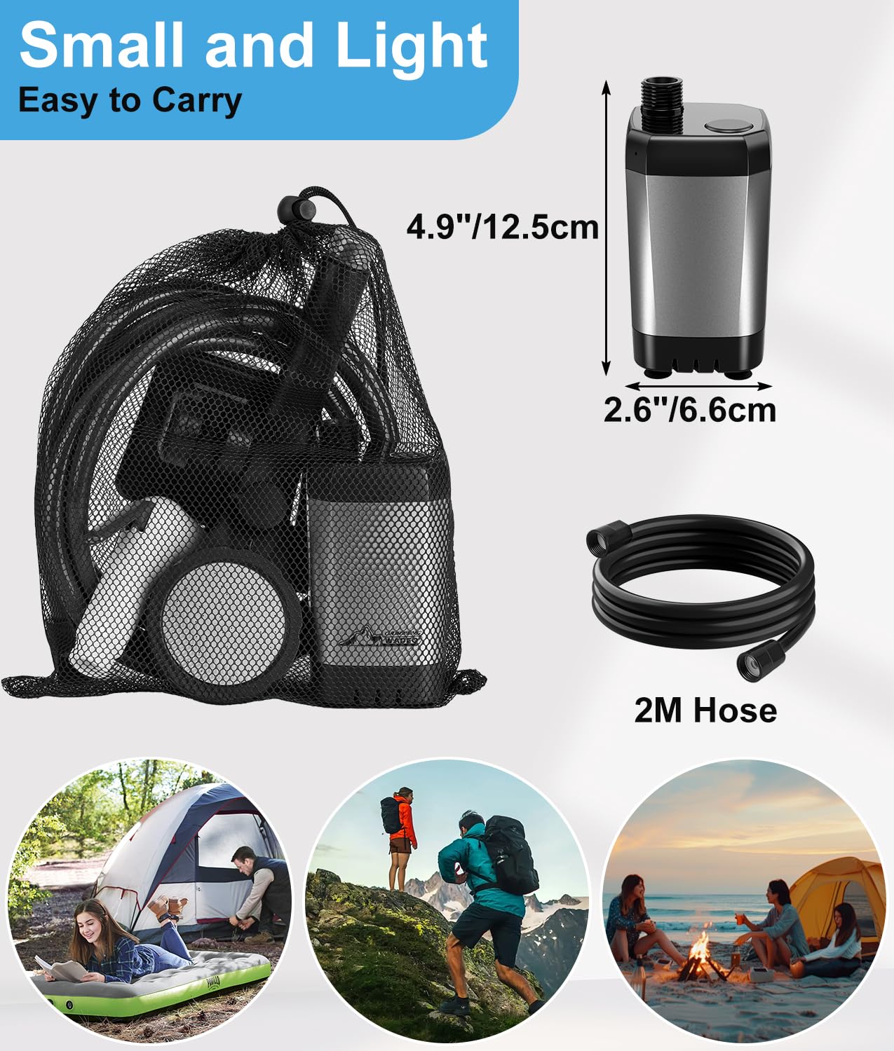 WADEO USB-C charging works from phone chargers, laptops, or car adapters
