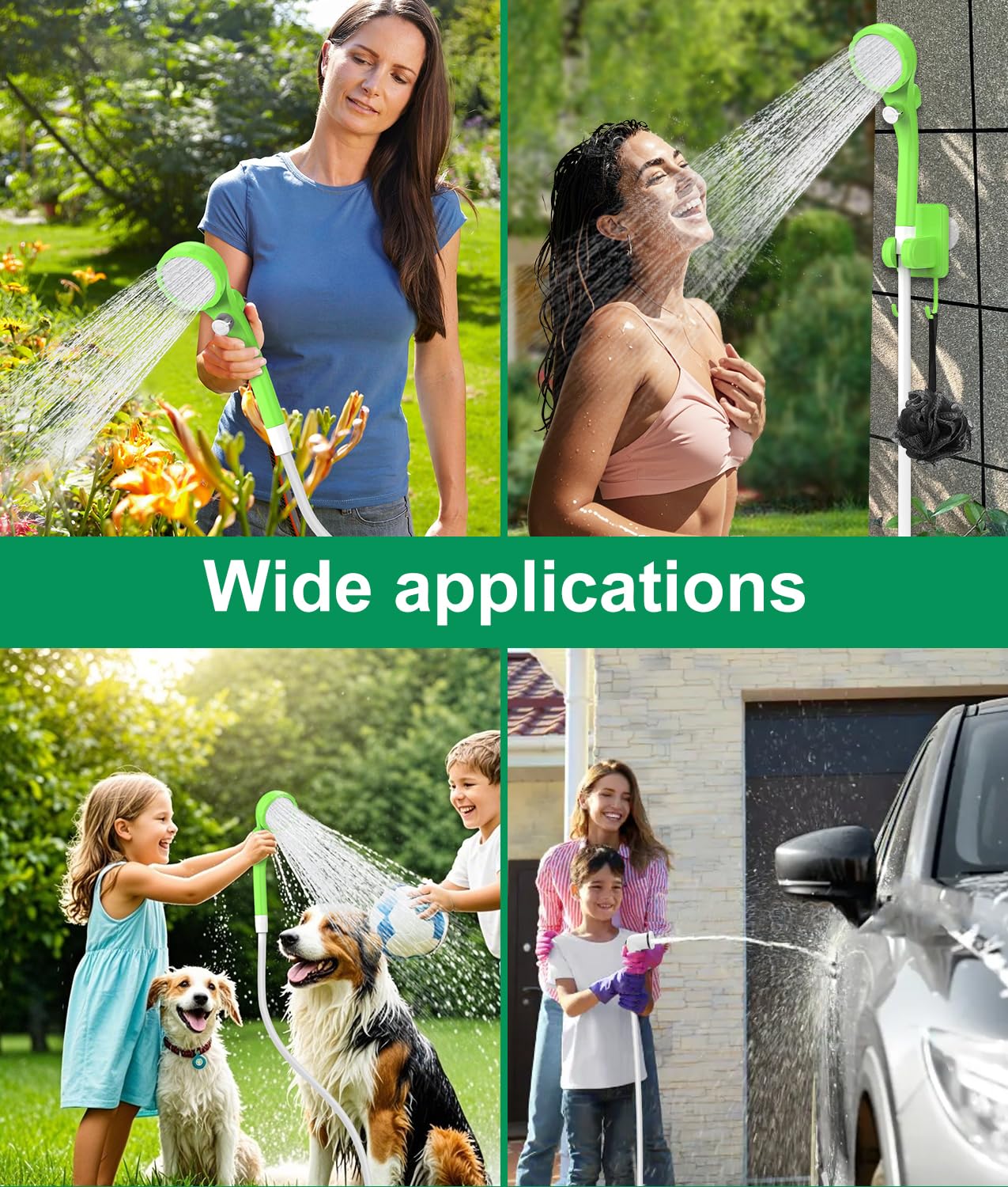 WADEO three-mode shower head demonstrates adjustable flow options for different uses.