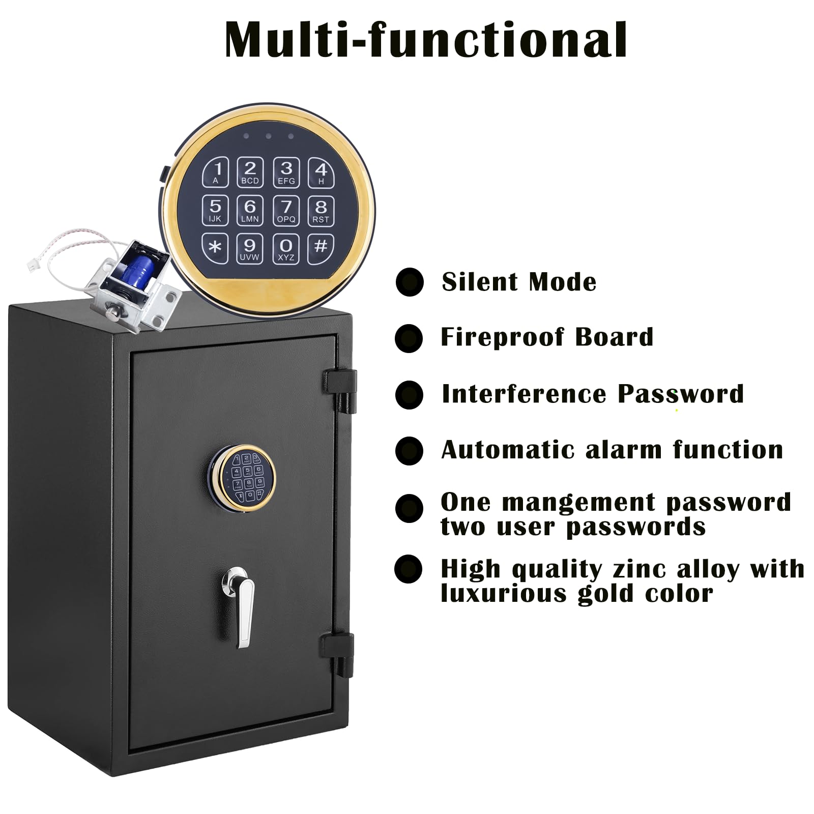 WAH YUE HING gun safe lock included accessories show complete setup for quick installation.