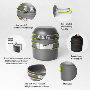 WAILAMHK anti-scalding lid and silicone handle prevent burns during outdoor cooking