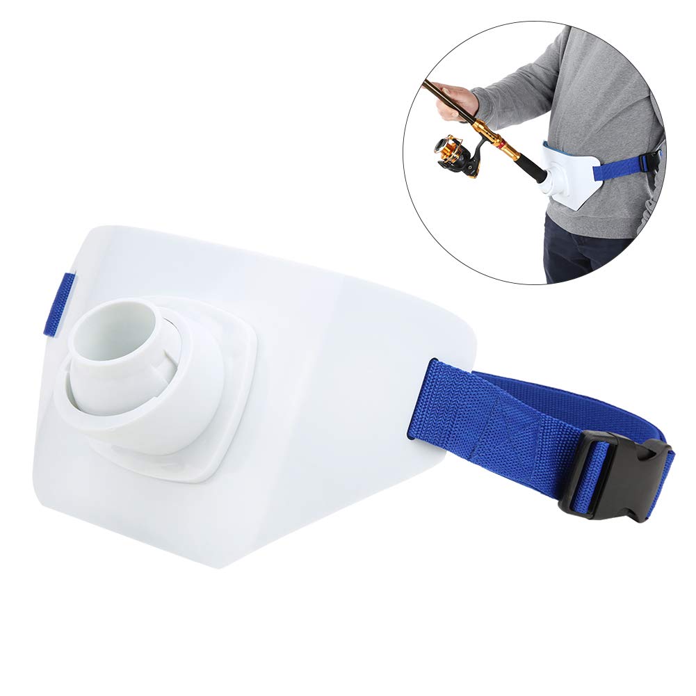 Waist-mounted rod rack in use