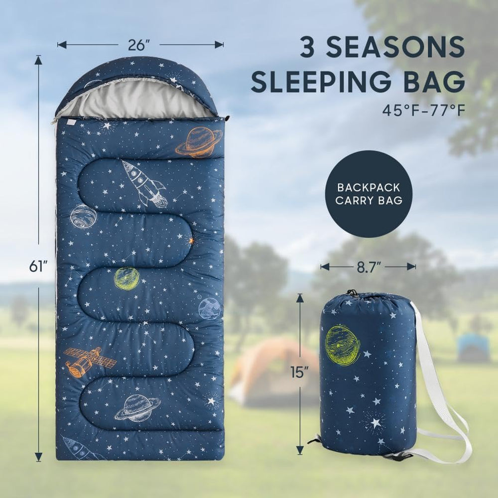 Wake In Cloud lightweight backpacking sleeping bag lets kids carry their own gear.