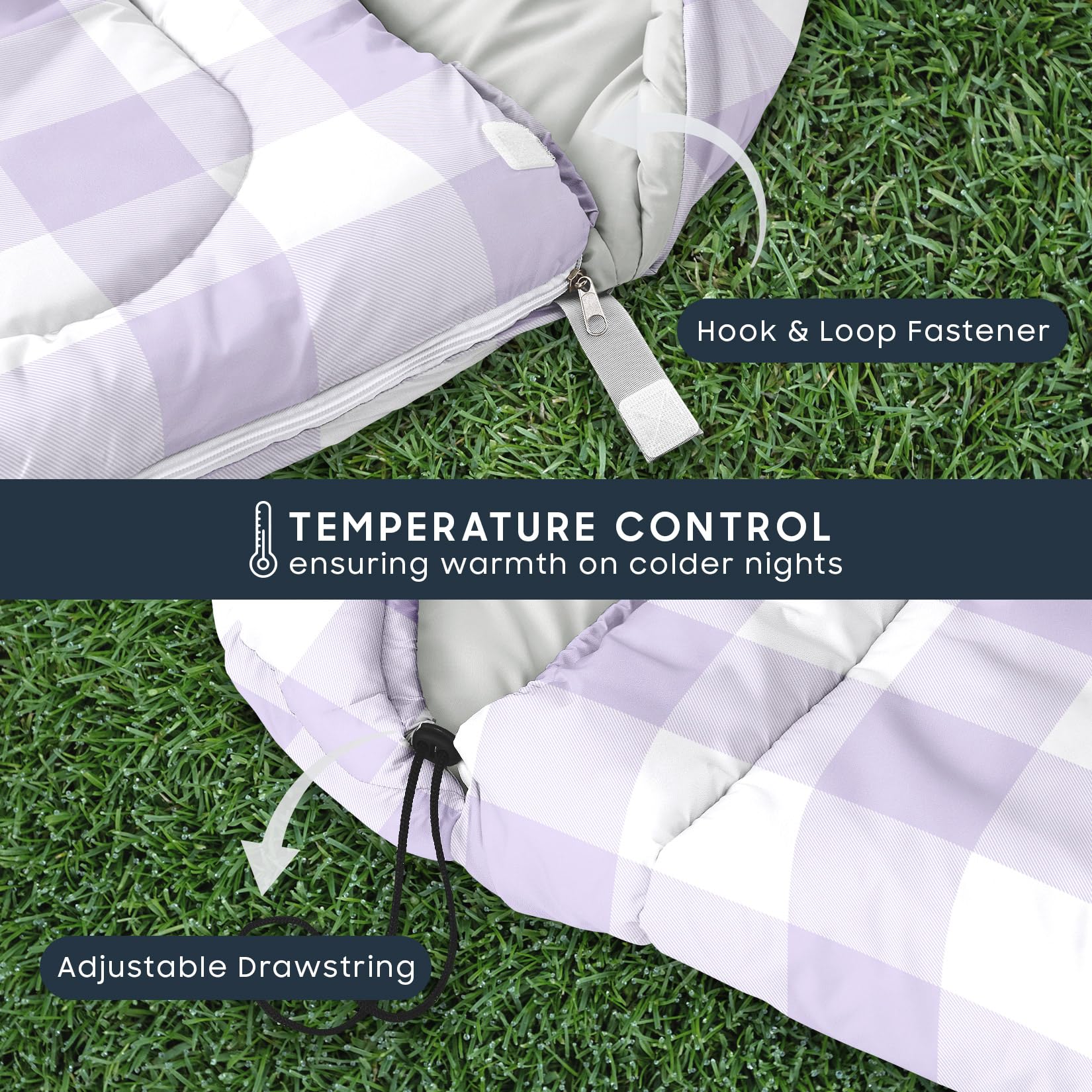 Wake In Cloud 3-season design keeps kids warm in spring, summer, and fall.