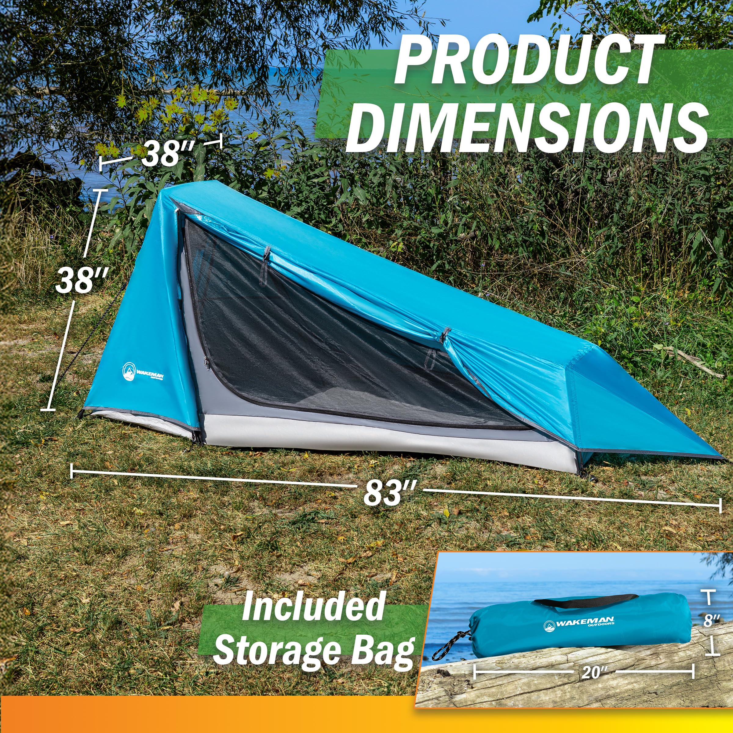 Carrying bag for Wakeman 1P tent, compact and easy to pack.