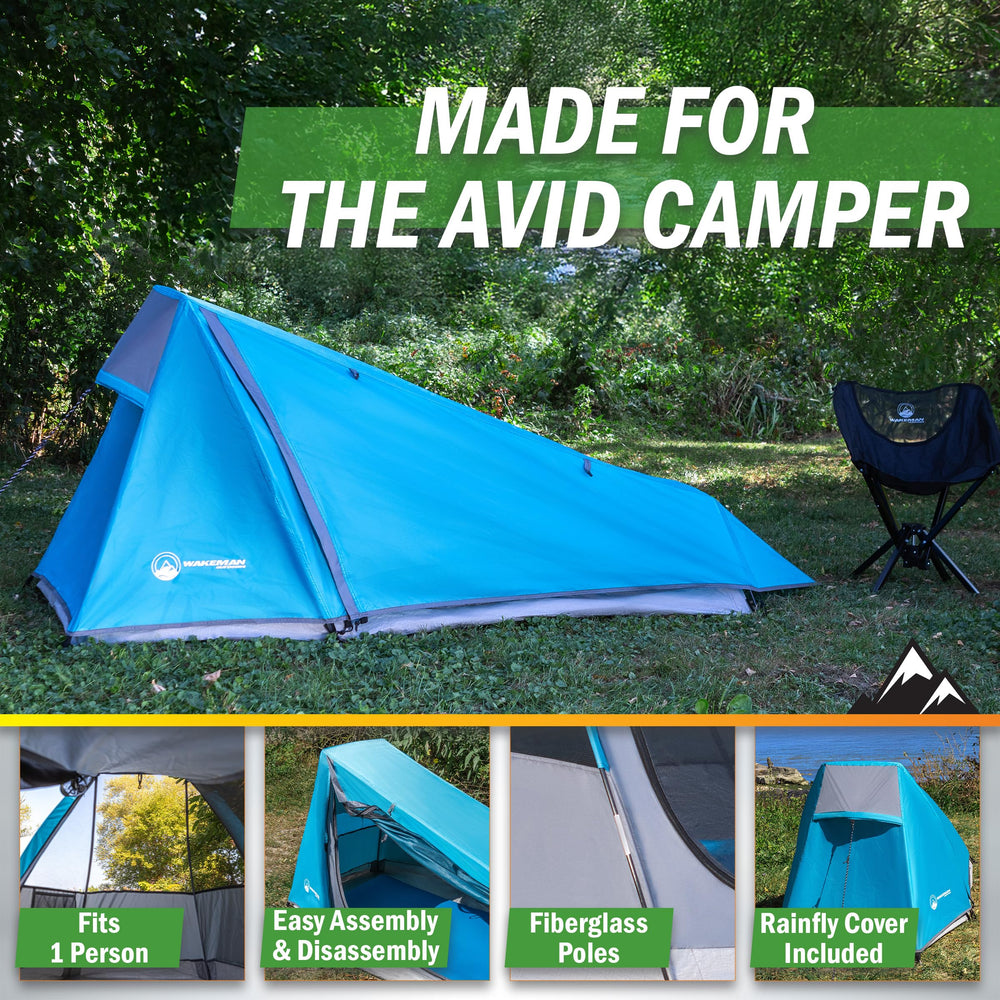 Interior mesh of Wakeman 1P tent promotes airflow and breathability.