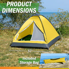 Wakeman 2-person tent with D-style door for easy entry and airflow