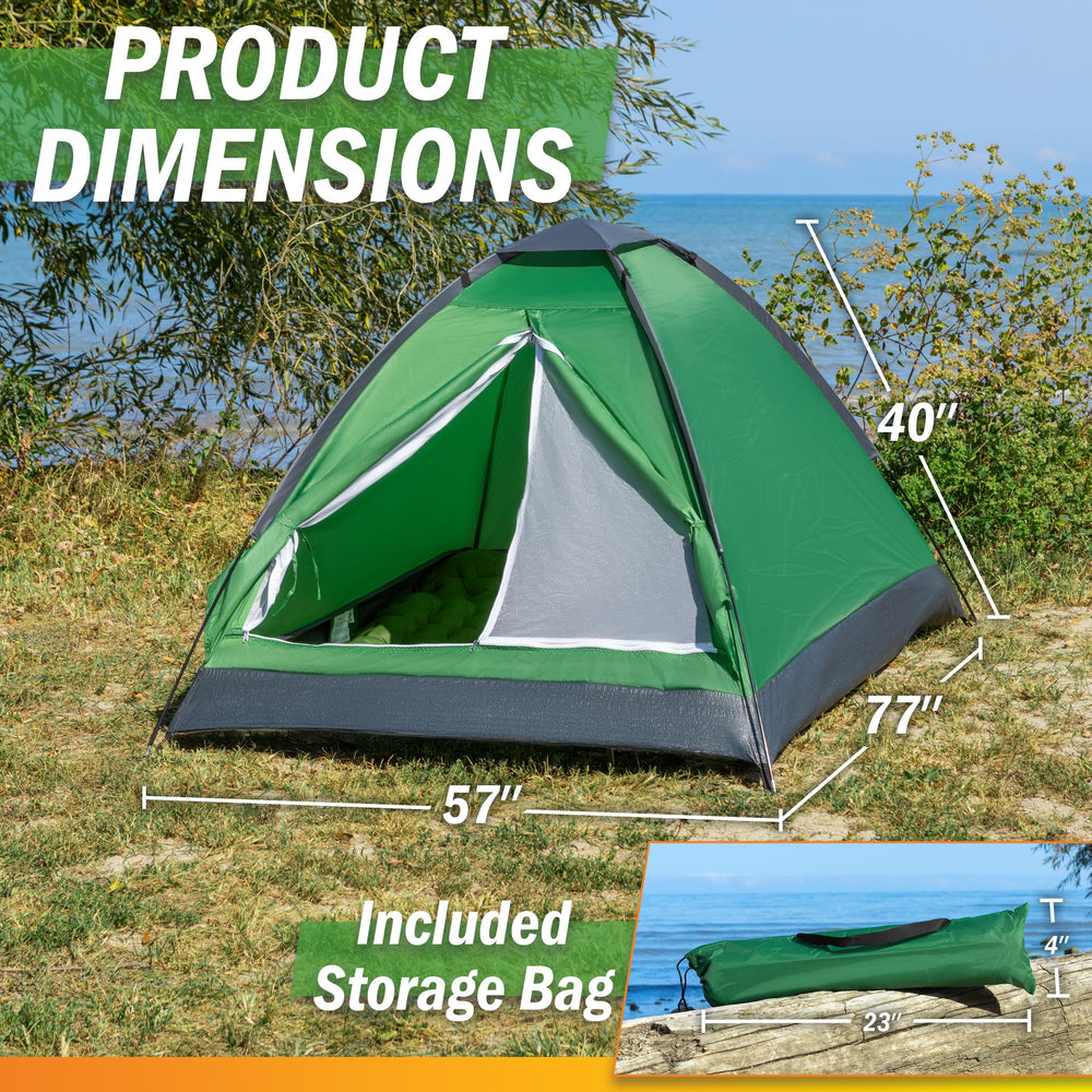 Wakeman 2-person tent interior with dual-layer door showing airflow and privacy for camping.