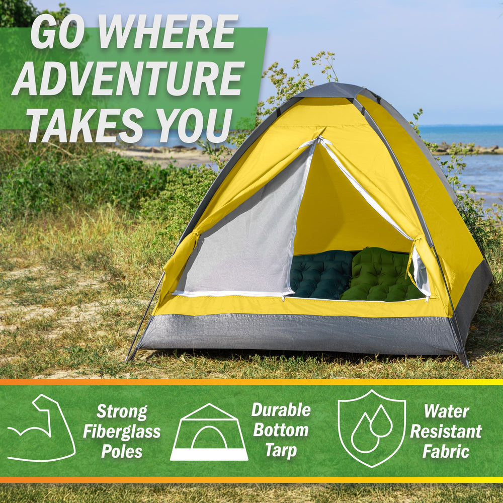 Wakeman 2-person tent interior pocket keeps small items organized
