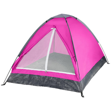 Wakeman 2-person pink tent front view, compact backpacking shelter.