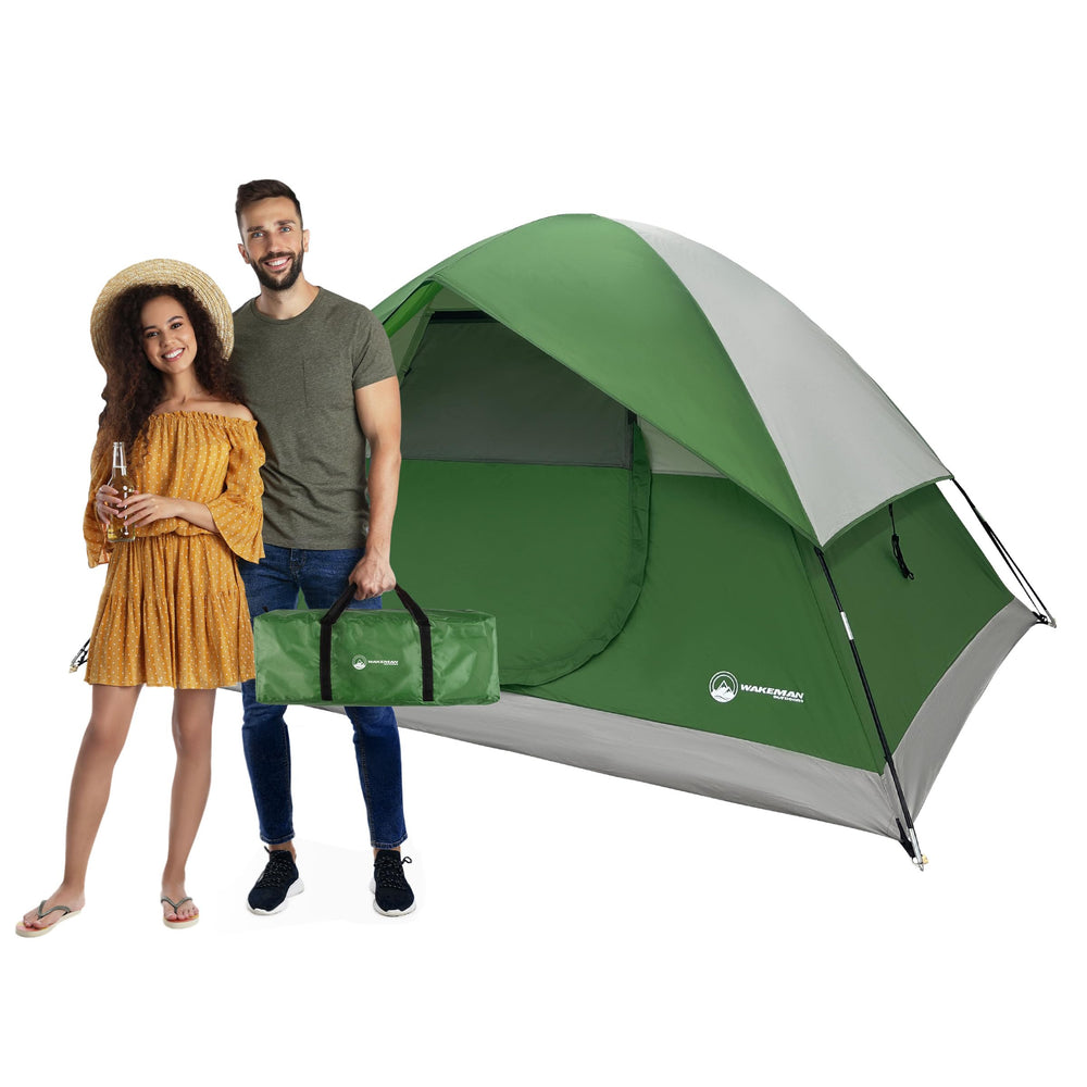 Wakeman 4-person tent dome entrance for easy family camping setup.