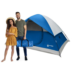 Wakeman 4-person tent door entry for easy access at your campsite.