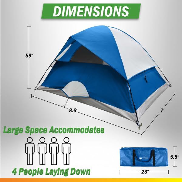 Wakeman tent interior storage pocket helps organize essentials.