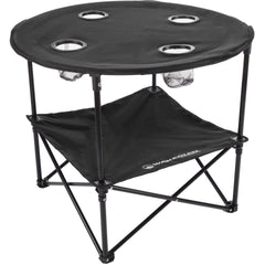 Wakeman Camping Table 2-Tier top surface with 4 cupholders for drinks at picnics