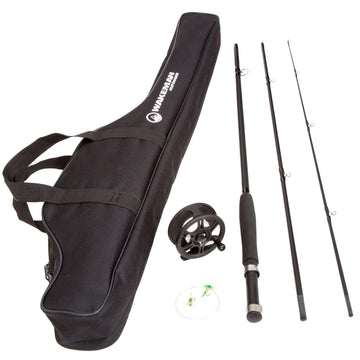 Wakeman Charter Series fly rod and reel combo for beginners on the water.