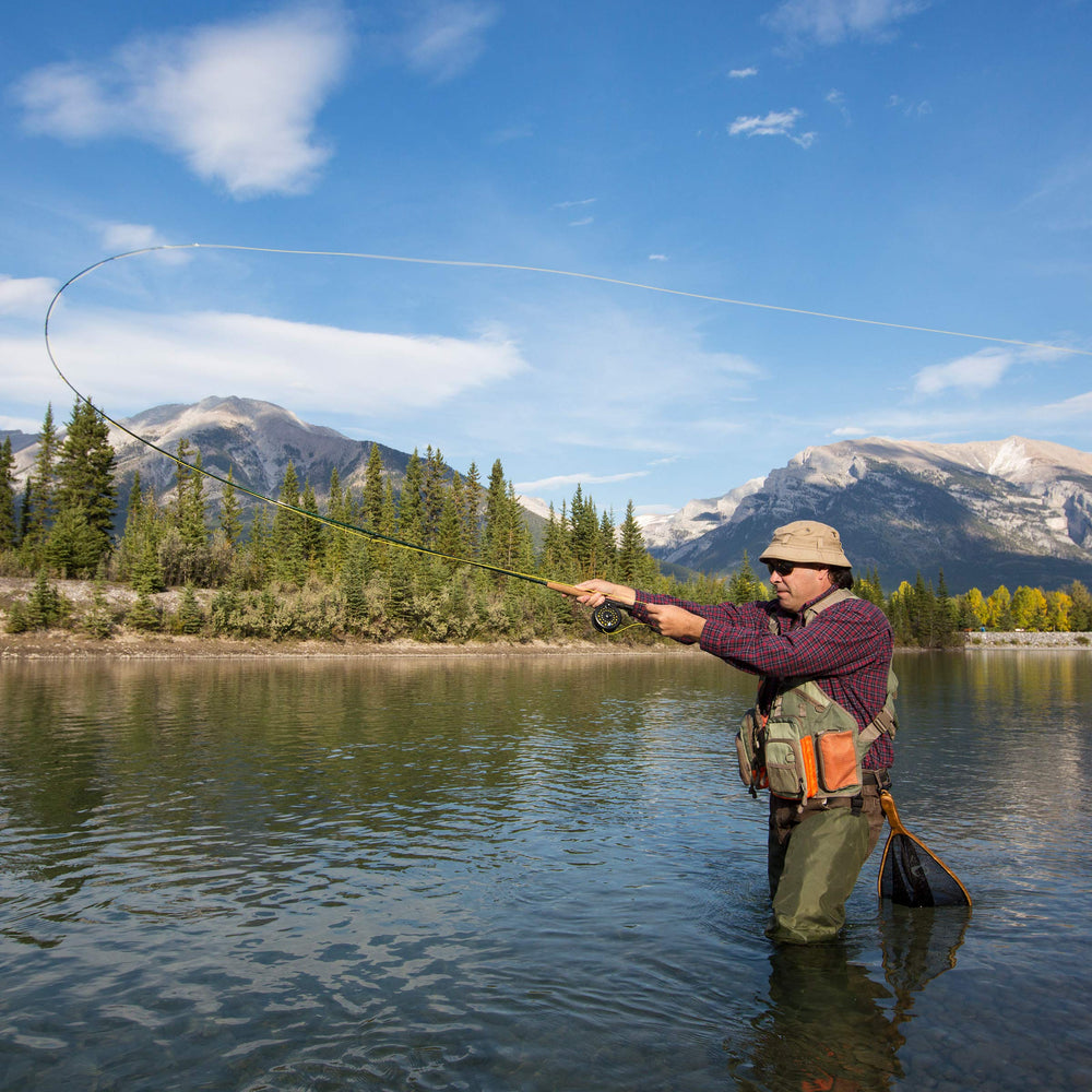 Wakeman dry flies included for quick riverbank fishing.