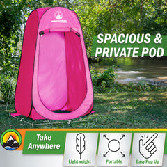 Dual-sided zippered door provides privacy or easy access.