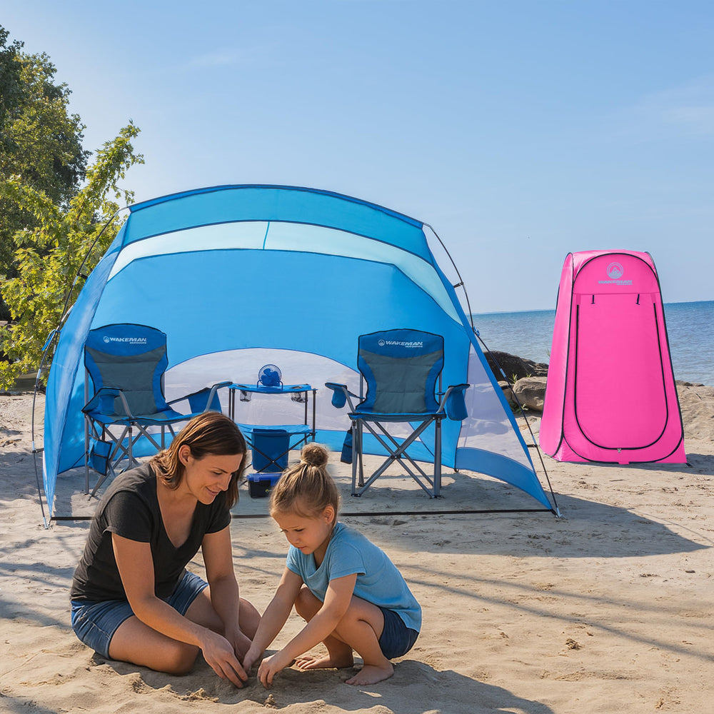 Versatile privacy tent for beach, events, camping, and recitals.