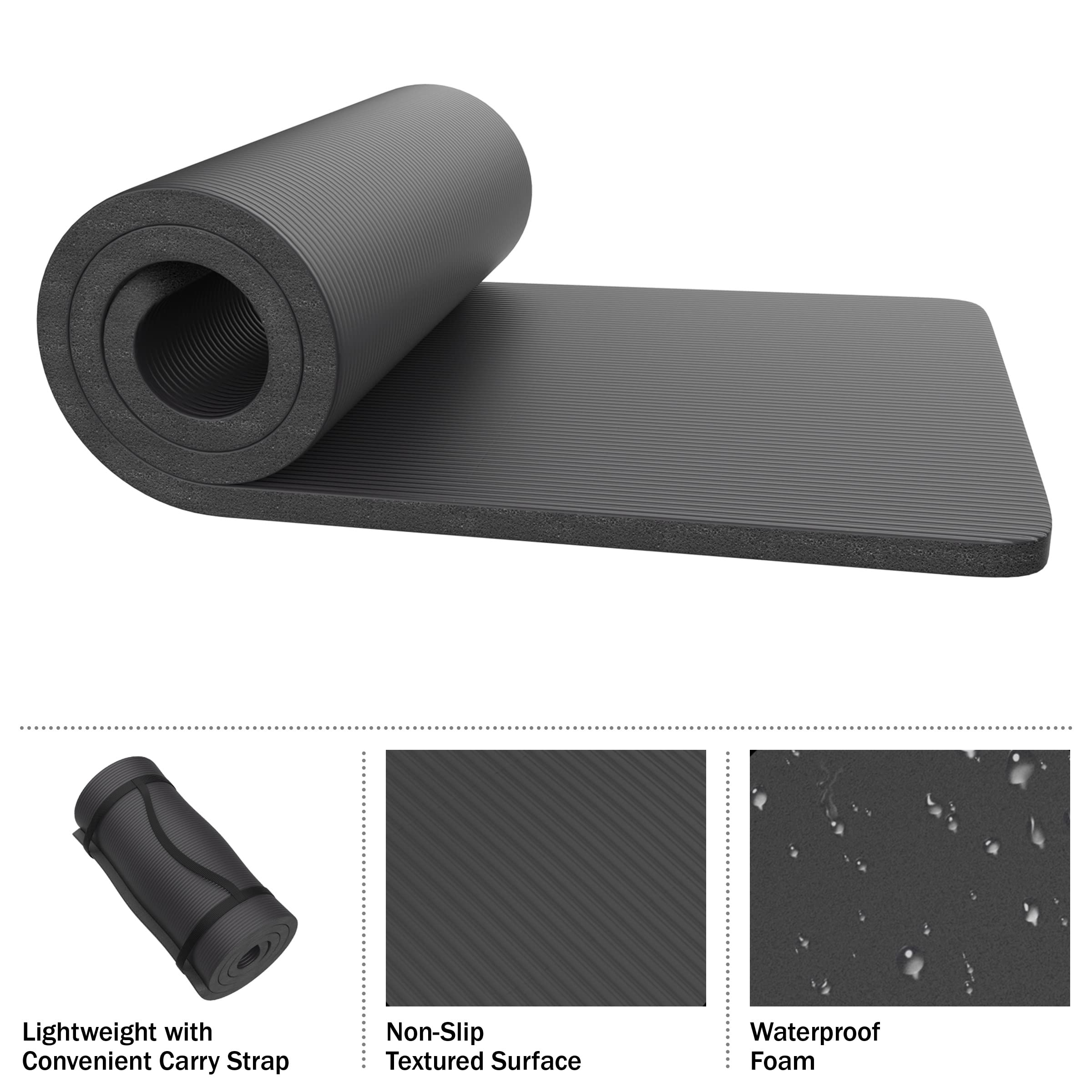 Wakeman lightweight mats with carry straps for portable camping comfort