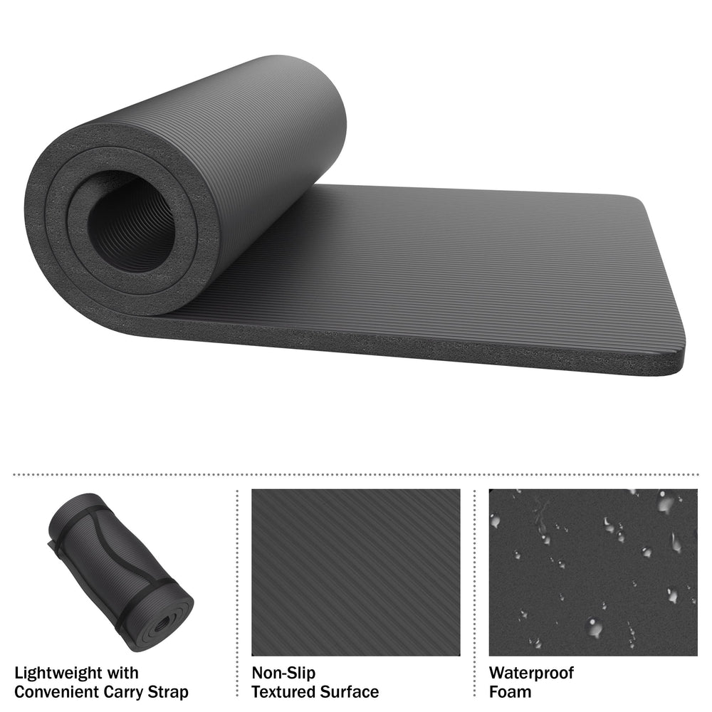 Wakeman lightweight mats with carry straps for portable camping comfort