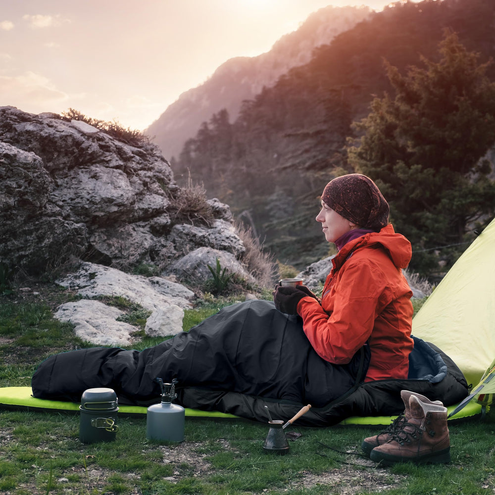 Wakeman Mummy Sleeping Bag carrying case for easy transport