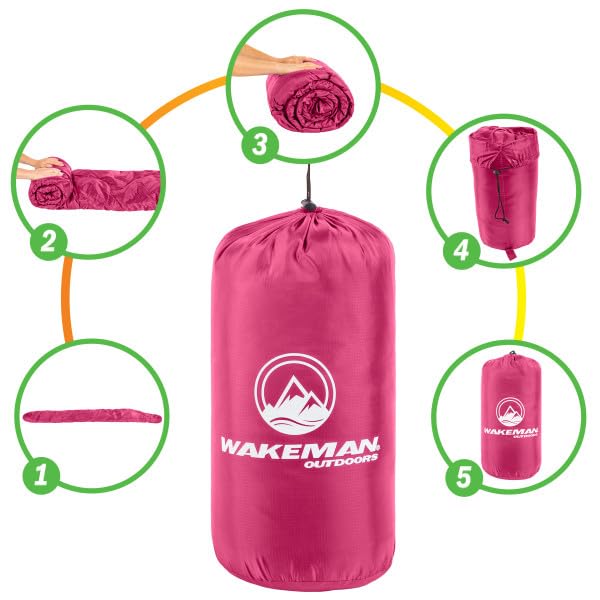 Wakeman Mummy Sleeping Bag compact pack size ready for backpacking gear