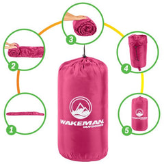 Wakeman Mummy Sleeping Bag compact pack size ready for backpacking gear