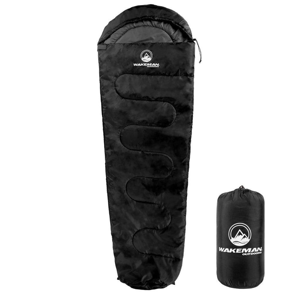Wakeman Mummy Sleeping Bag front view shows compact backpack-ready design