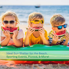 Wakeman Outdoors Beach Tent Sun Shelter fiberglass poles provide sturdy support.