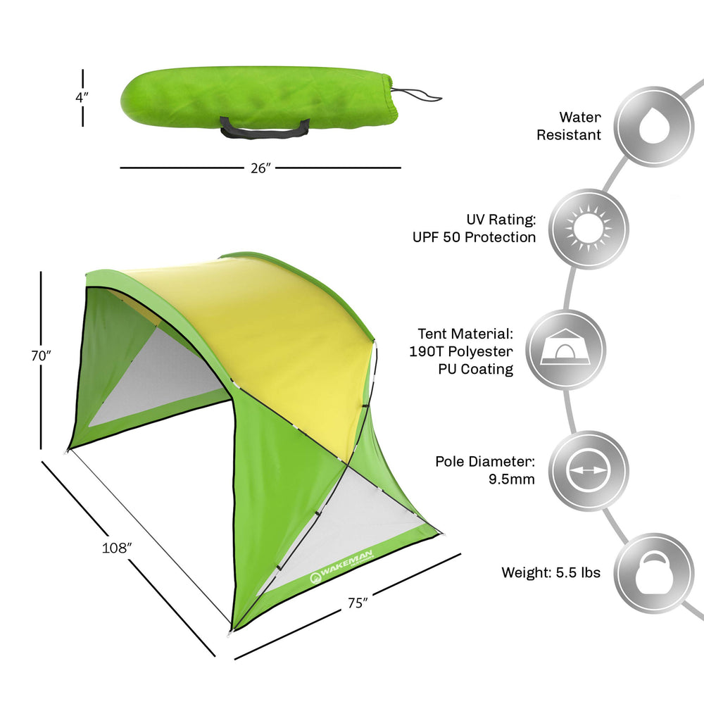 Wakeman Outdoors Beach Tent Sun Shelter mesh ventilation improves airflow.