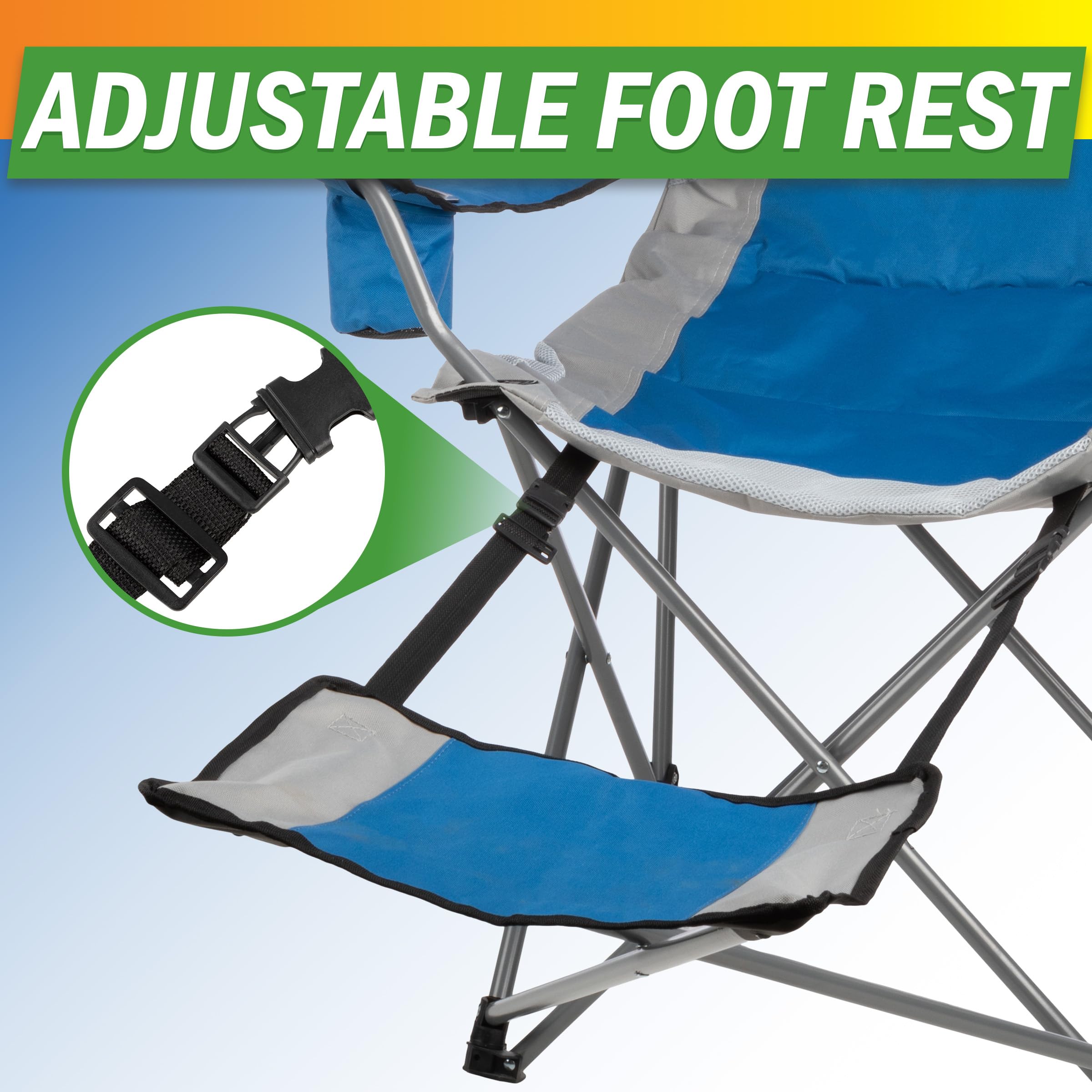 Wakeman Outdoors chair folded neatly for compact storage.