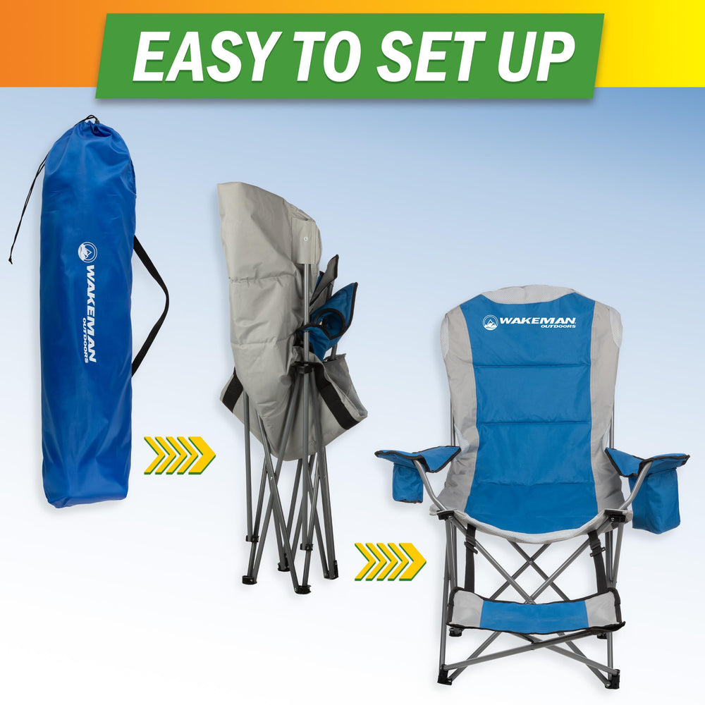 Wakeman Outdoors chair in use at tailgating showcasing portable lounging.