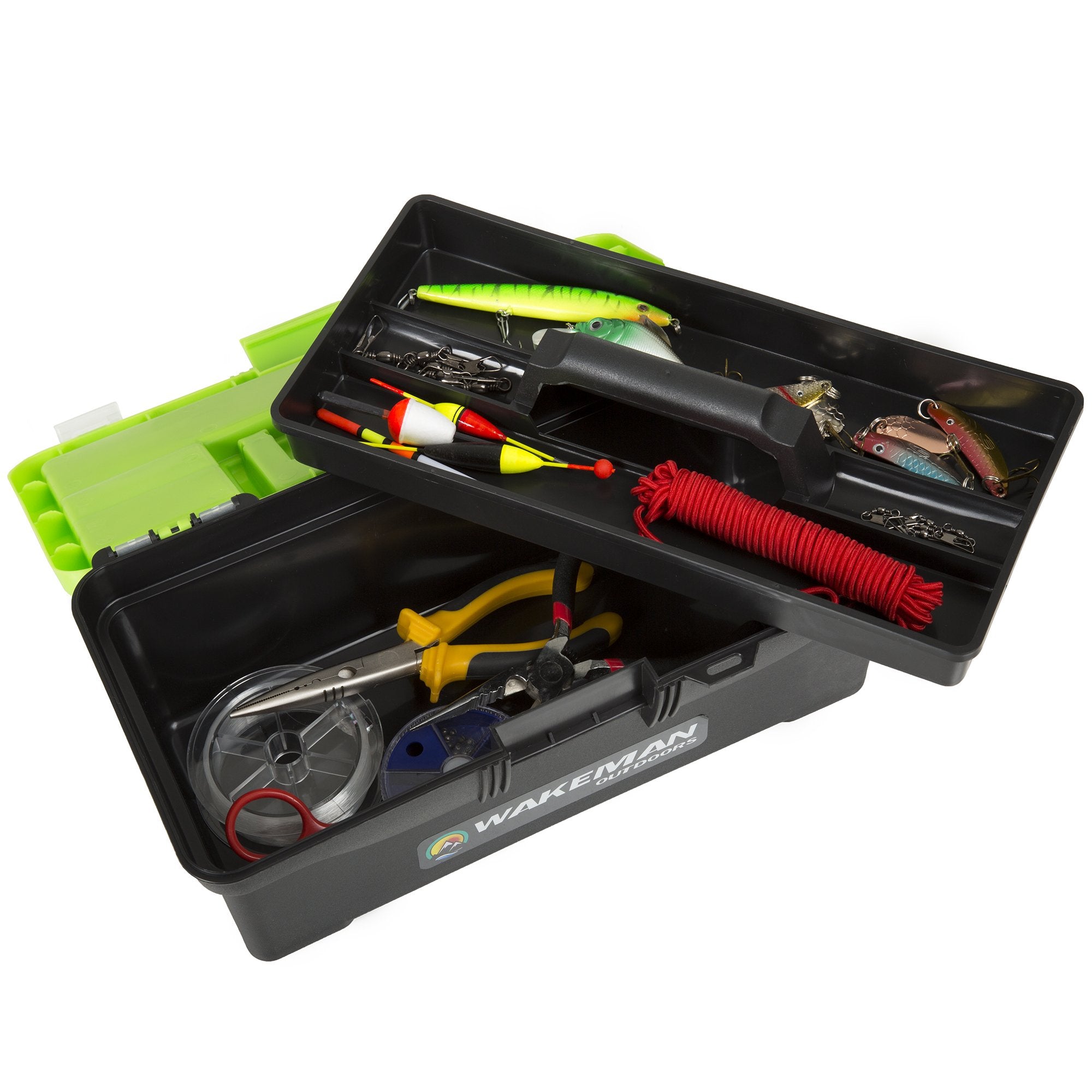 Wakeman Outdoors tackle box dimensions highlight compact travel-friendly size