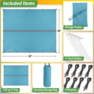 Wakeman Outdoors tarp-beach-shade offers sun and wind relief