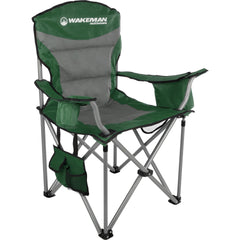 Wakeman oversized camping chair green with cupholder for easy drinks at the tailgate