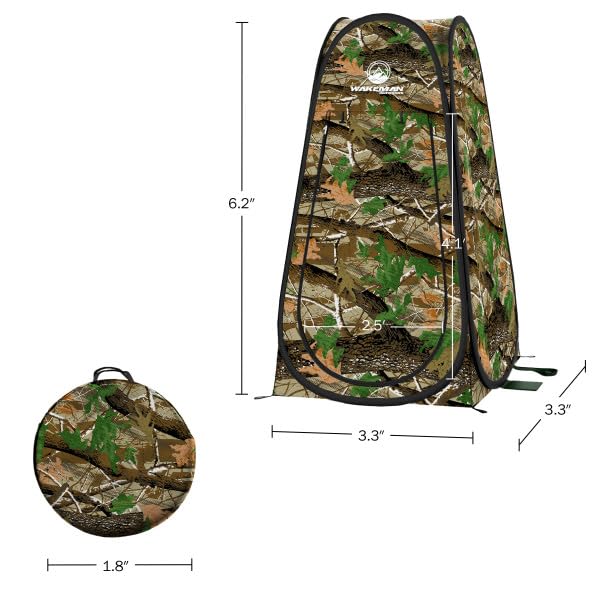 Wakeman camo pod dimensions shown for car trunk fit