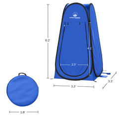 Wakeman Pop Up Pod blue tent mid-setup for quick use.