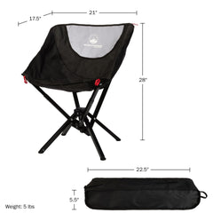 Wakeman portable camping chair with carrying bag ideal for backpackers.