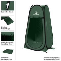 Wakeman portable dressing room offering private space outdoors