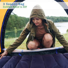 Wakeman sleeping bag fully lined interior delivers cozy comfort after an outdoor outing.