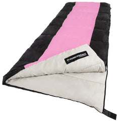Wakeman sleeping bag open 75x32 pink, roomy for spring outings