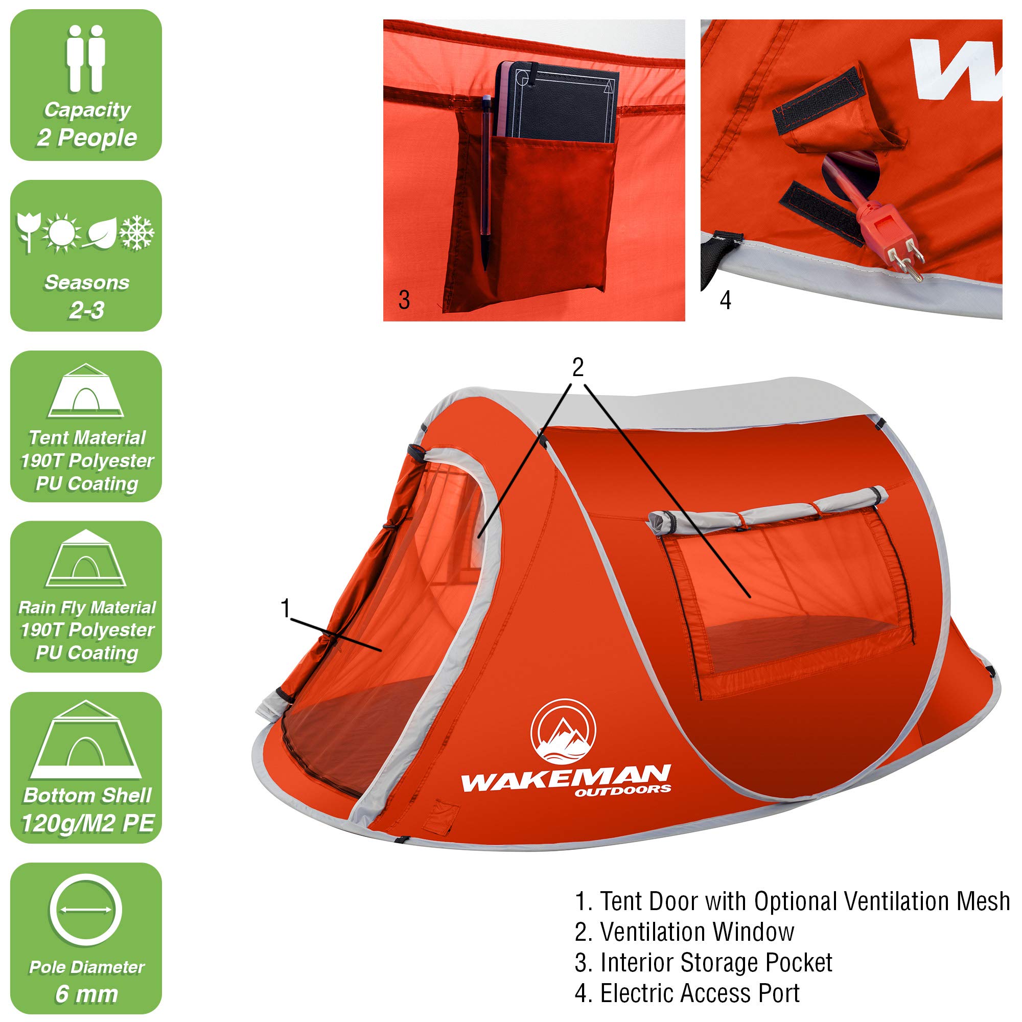 Rain fly coverage over Wakeman Sunchaser for rain protection
