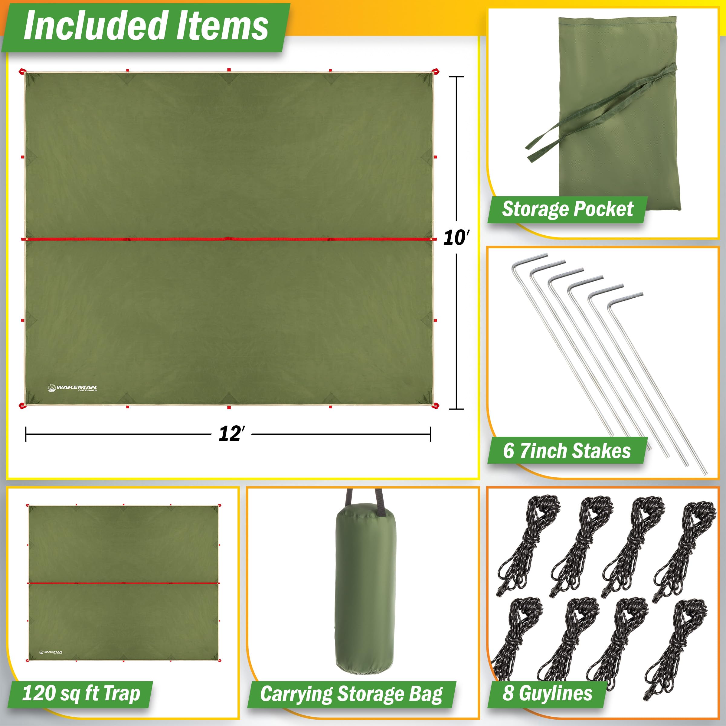 Wakeman tarp with UPF40+ sun protection for shade on sunny days
