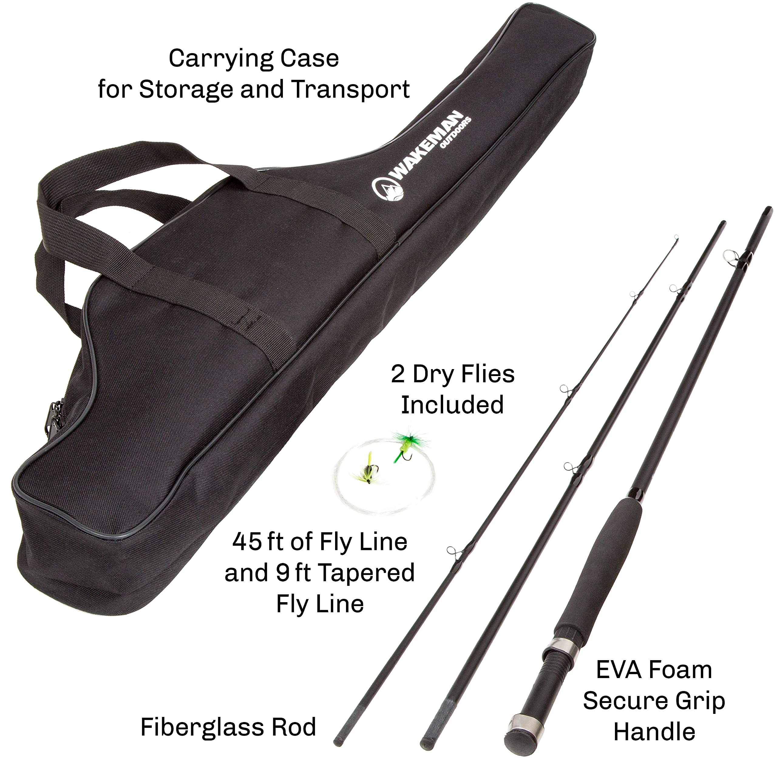 Wakeman two dry flies included for quick start on the river.
