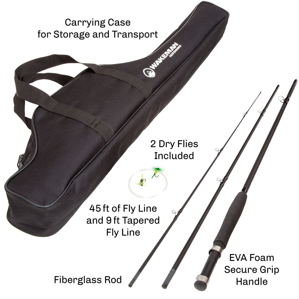 Wakeman two dry flies included for quick start on the river.