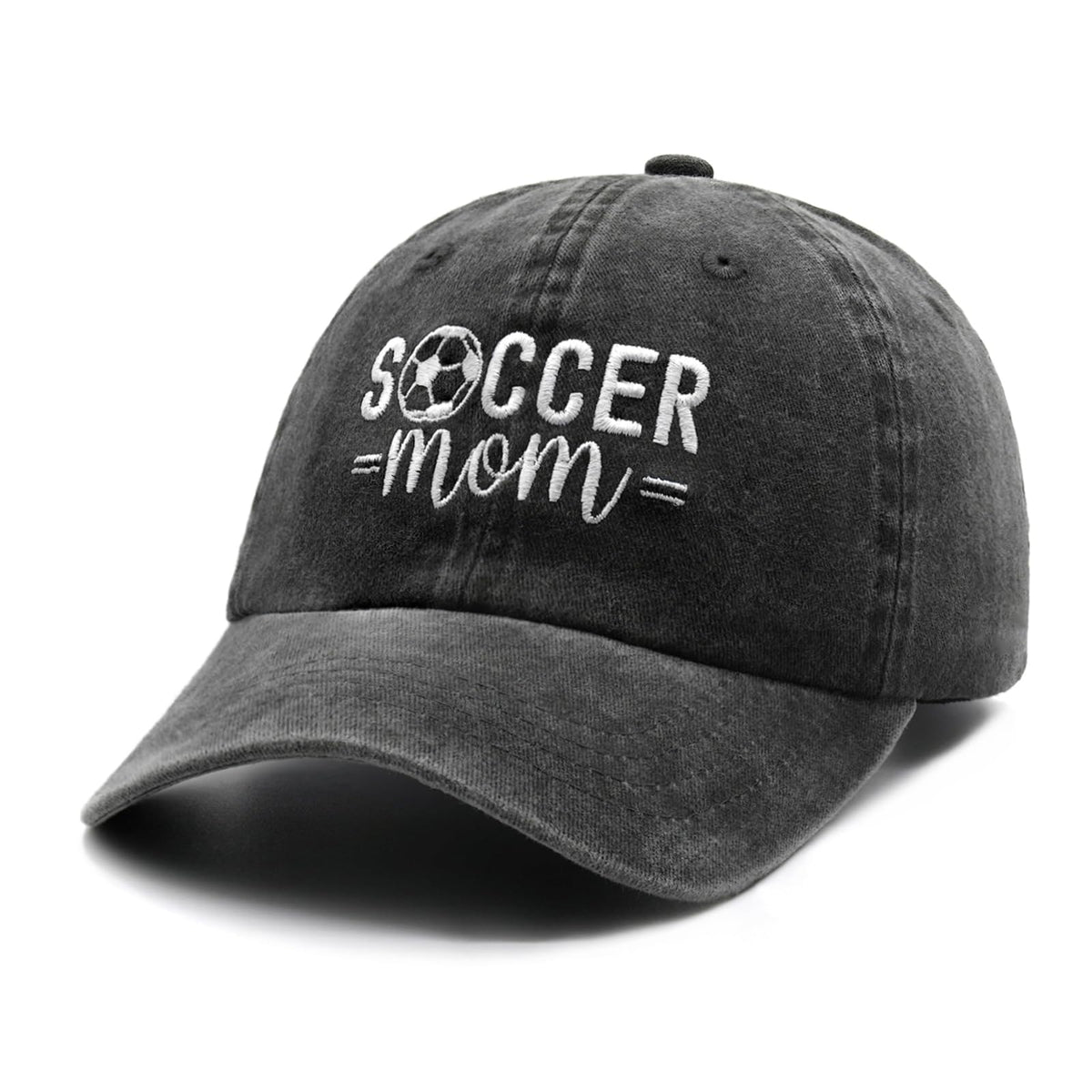Front view of Waldeal Women's Soccer Mom Cap in black